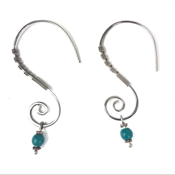 HOB Mexico 925 Sterling Silver Turquoise Earrings - Picture 1 of 6